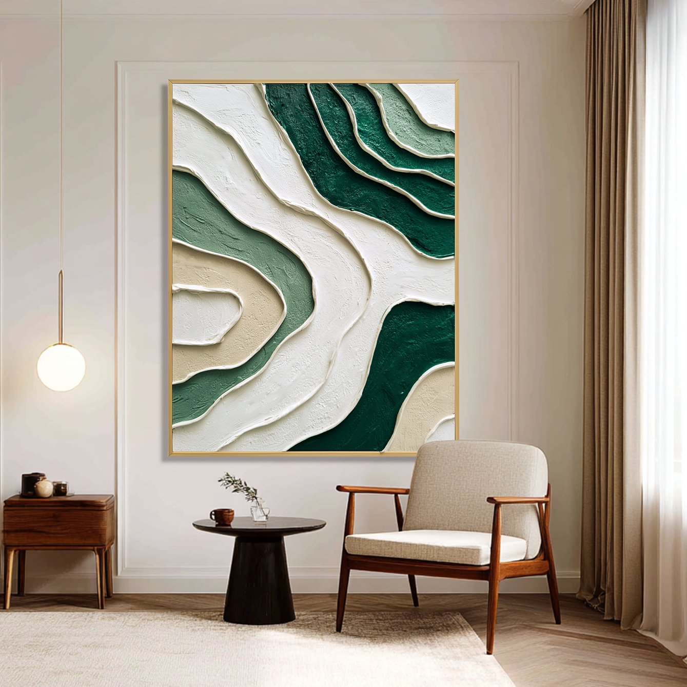 Emerald Flow – Textured Minimalist Abstract Wall Art#wp260466