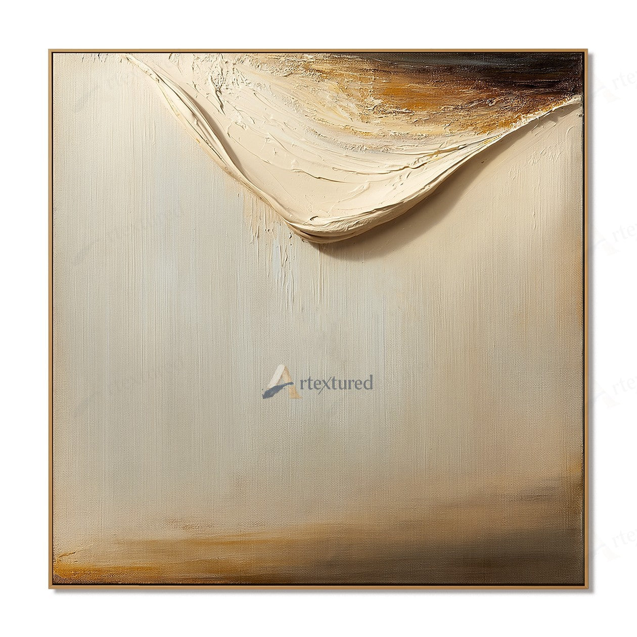 Minimalist Abstract Light Wall Art – Hand-Painted Neutral Textured Canvas#wp261019
