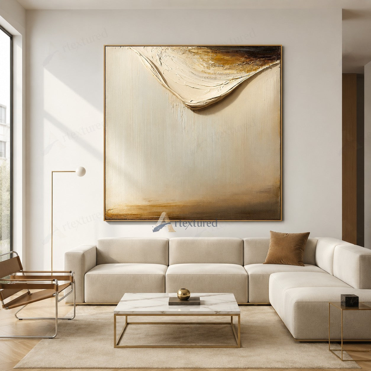 Minimalist Abstract Light Wall Art – Hand-Painted Neutral Textured Canvas#wp261019
