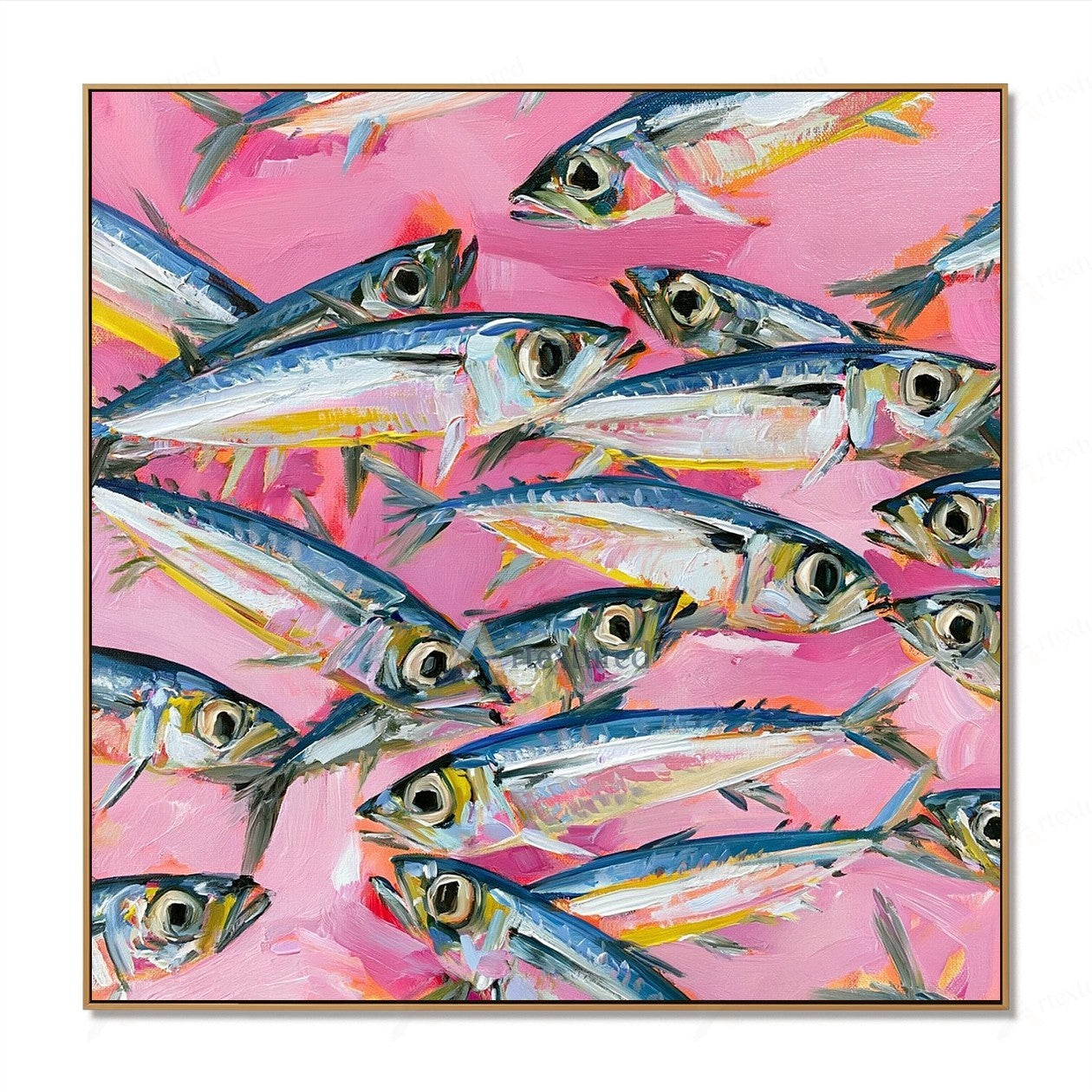 Pink Fish Wall Art – Abstract Fish Oil Painting#wp261170