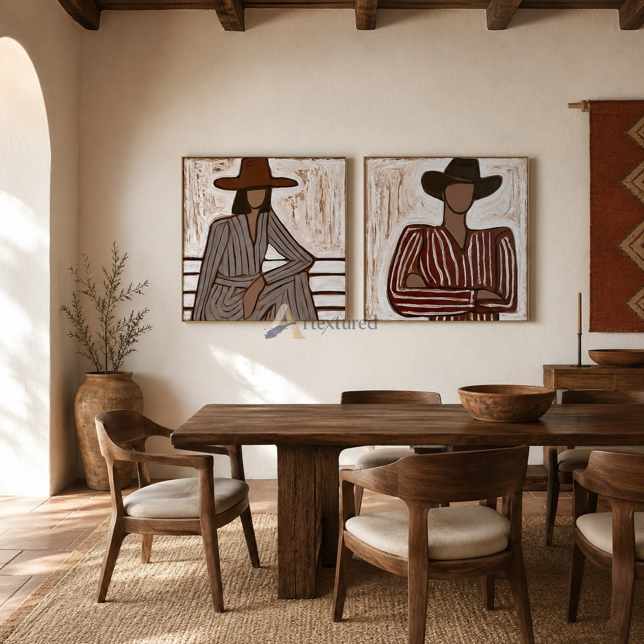 Western Poise – Cowboy and Cowgirl Portrait Art Set#wp261619