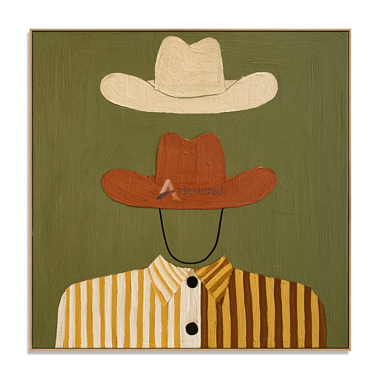 Under Two Hats – Modern Western Folk Art Painting#wp261620