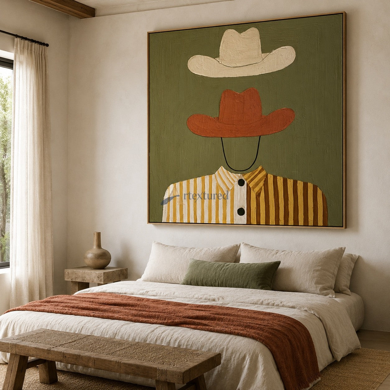 Under Two Hats – Modern Western Folk Art Painting#wp261620
