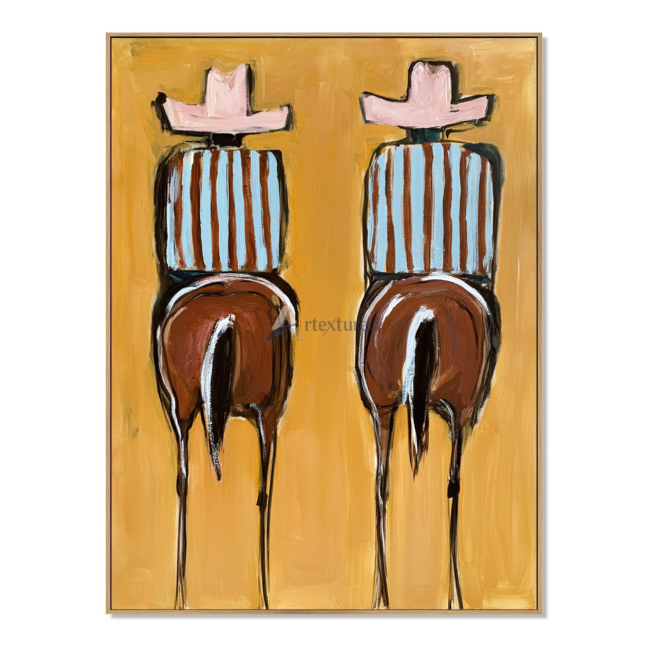 Ride Together – Colorful Western Folk Art Painting#wp261621