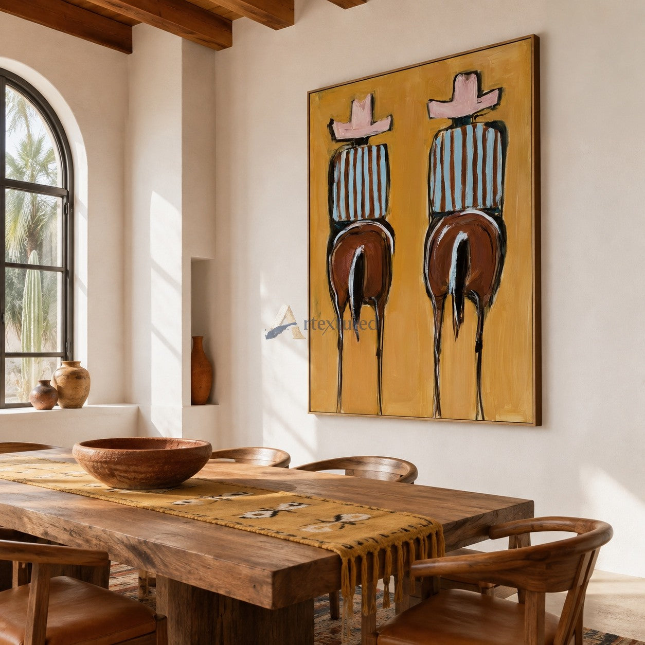 Ride Together – Colorful Western Folk Art Painting#wp261621