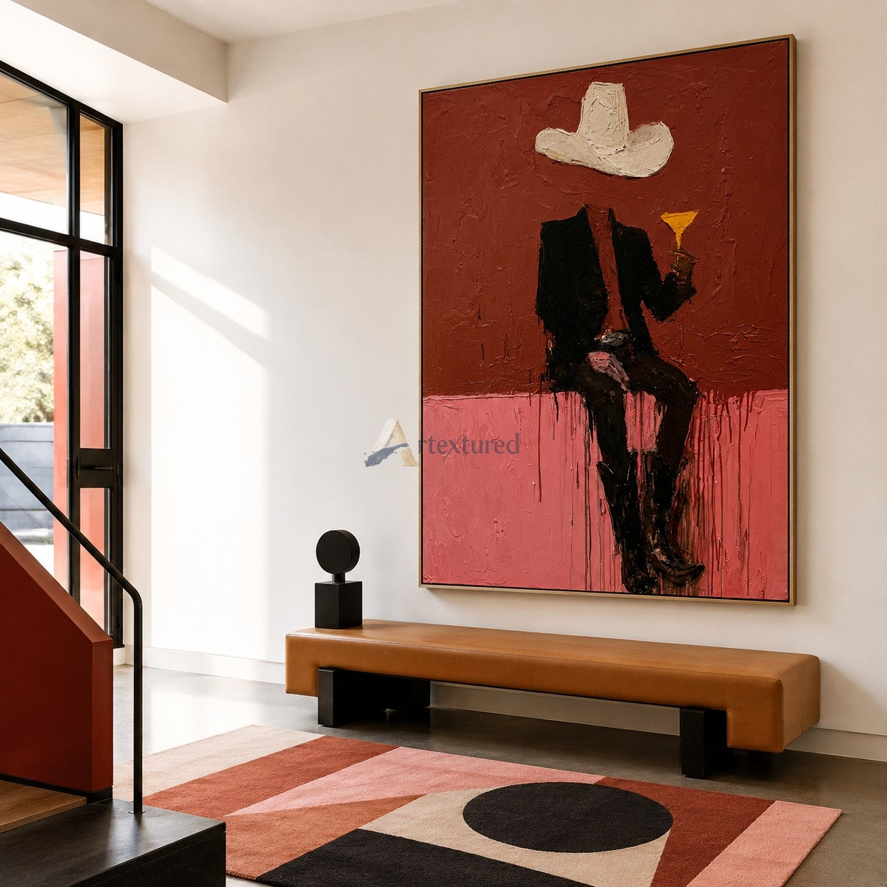 Last Call Cowboy – Textured Western Bar Painting#wp261622