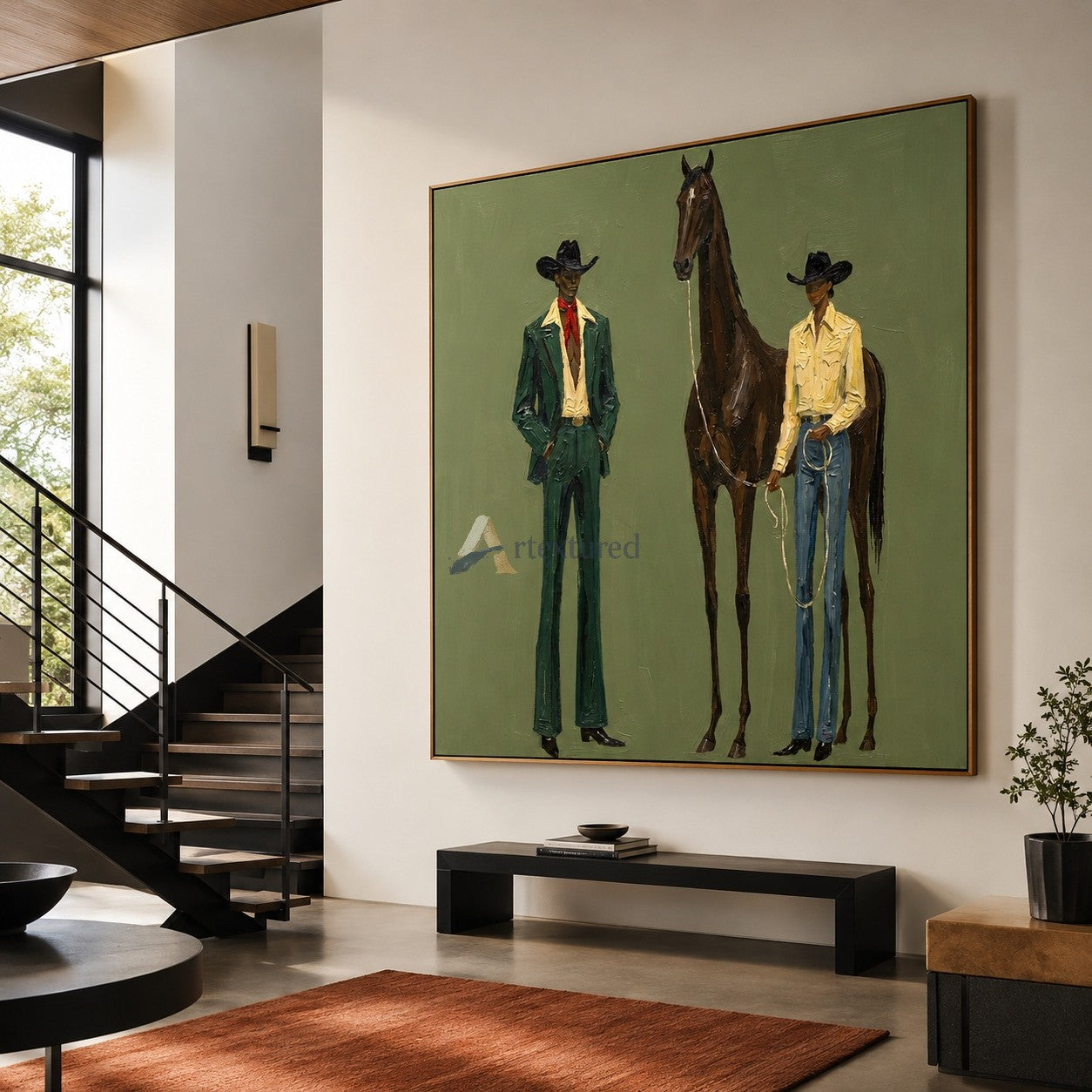 Range Companions – Western Cowboy and Horse Painting#wp261627