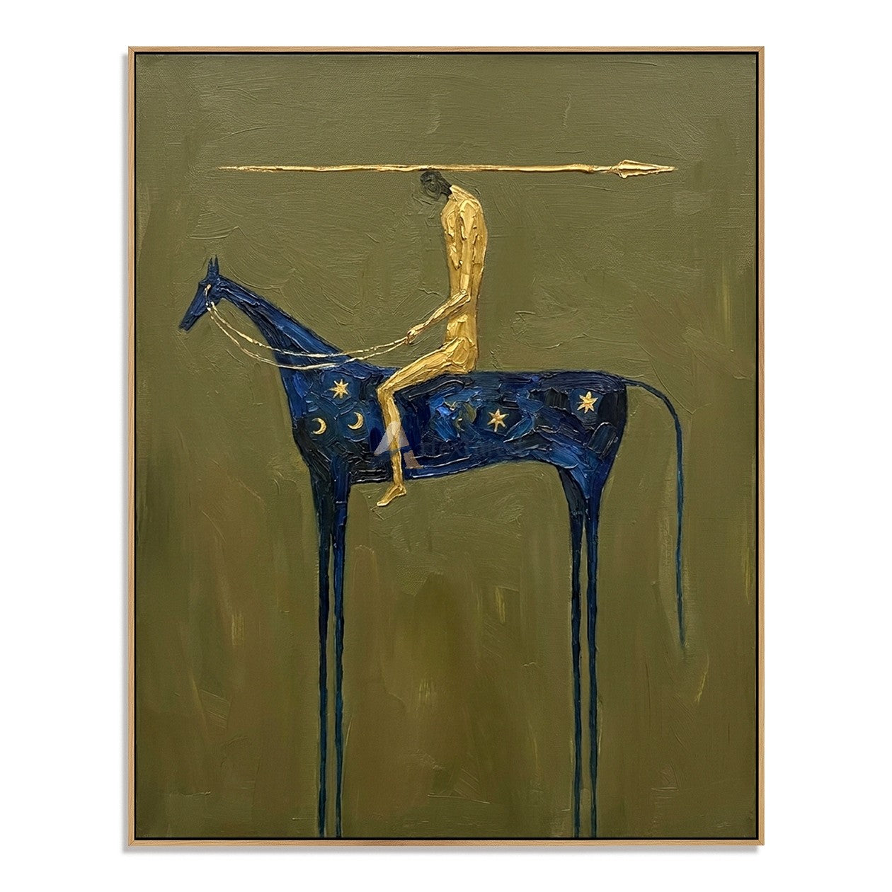 Celestial Rider – Surreal Blue Horse Painting#wp261629