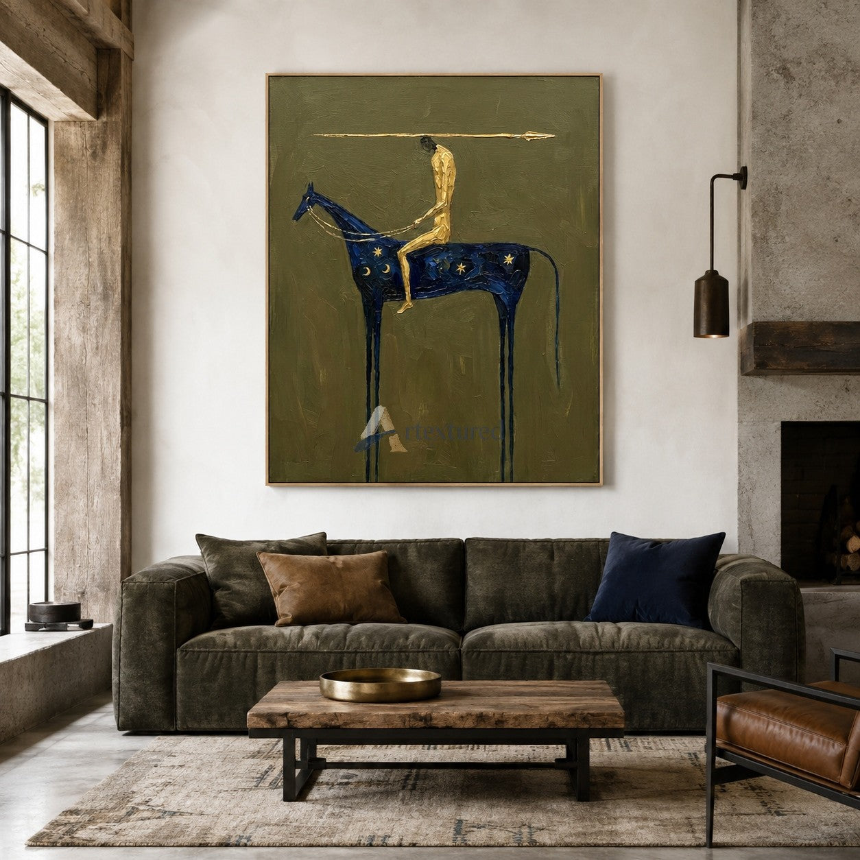 Celestial Rider – Surreal Blue Horse Painting#wp261629