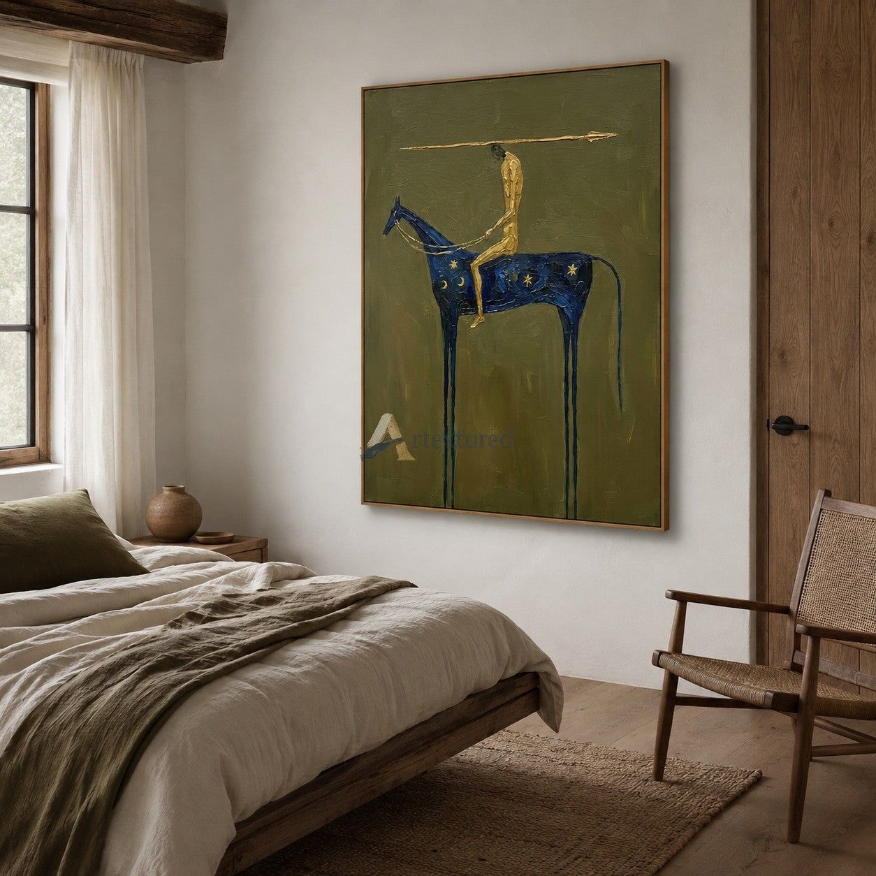 Celestial Rider – Surreal Blue Horse Painting#wp261629