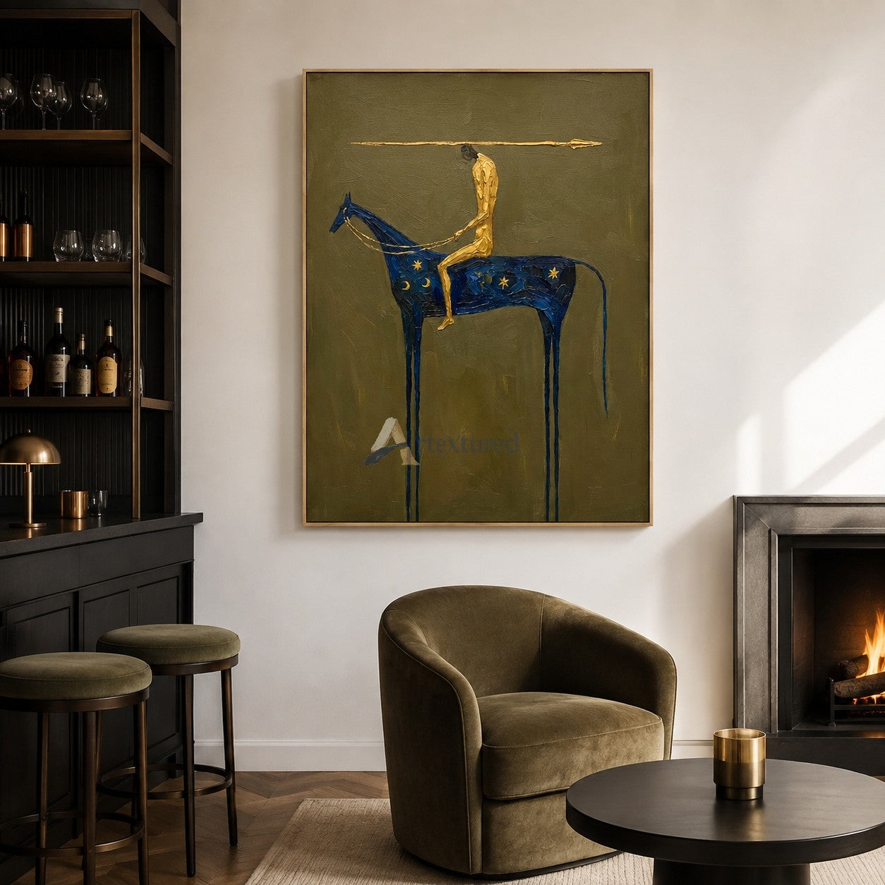 Celestial Rider – Surreal Blue Horse Painting#wp261629