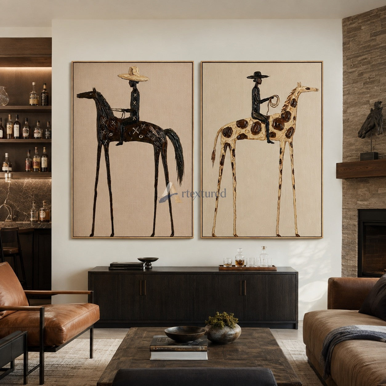 Tall Tales – Cowboy Horse Diptych Wall Art Set#wp261631