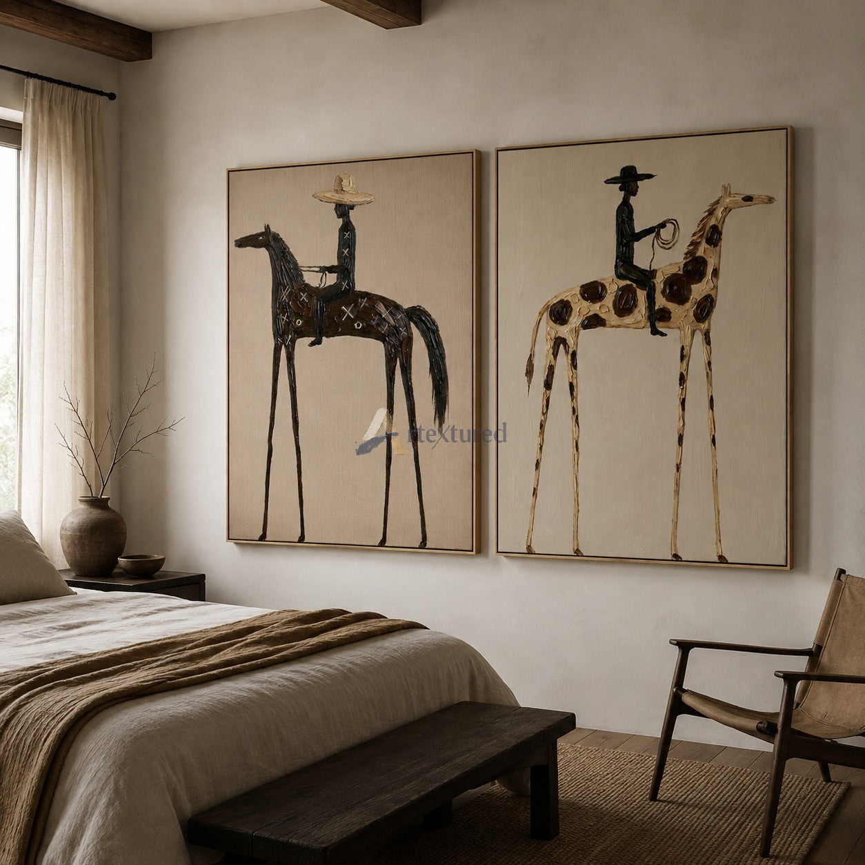 Tall Tales – Cowboy Horse Diptych Wall Art Set#wp261631