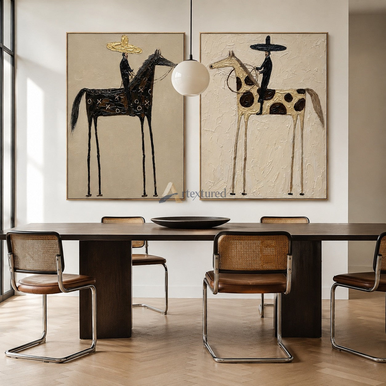 Two Riders – Western Horse Diptych Wall Art Set#wp261632
