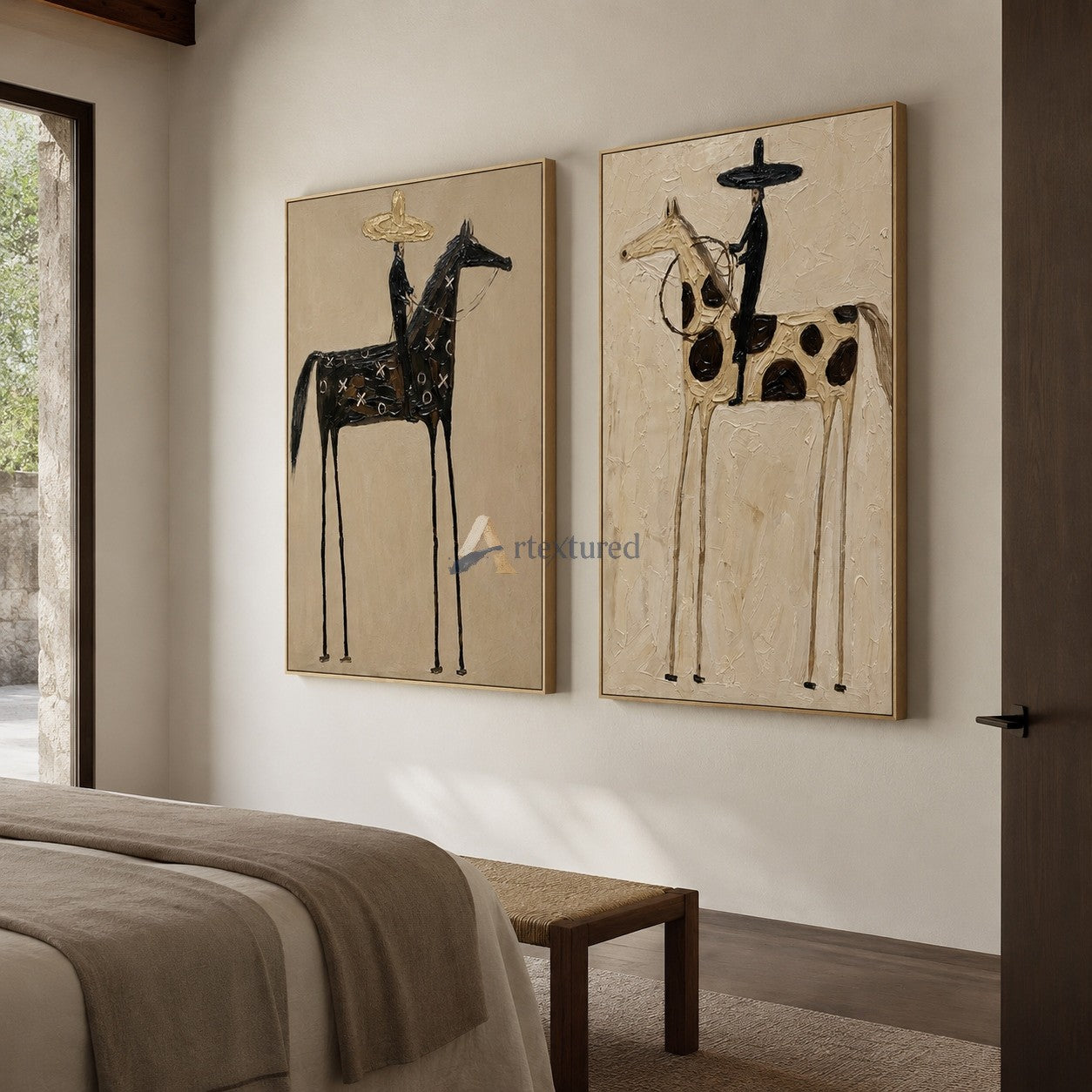 Two Riders – Western Horse Diptych Wall Art Set#wp261632