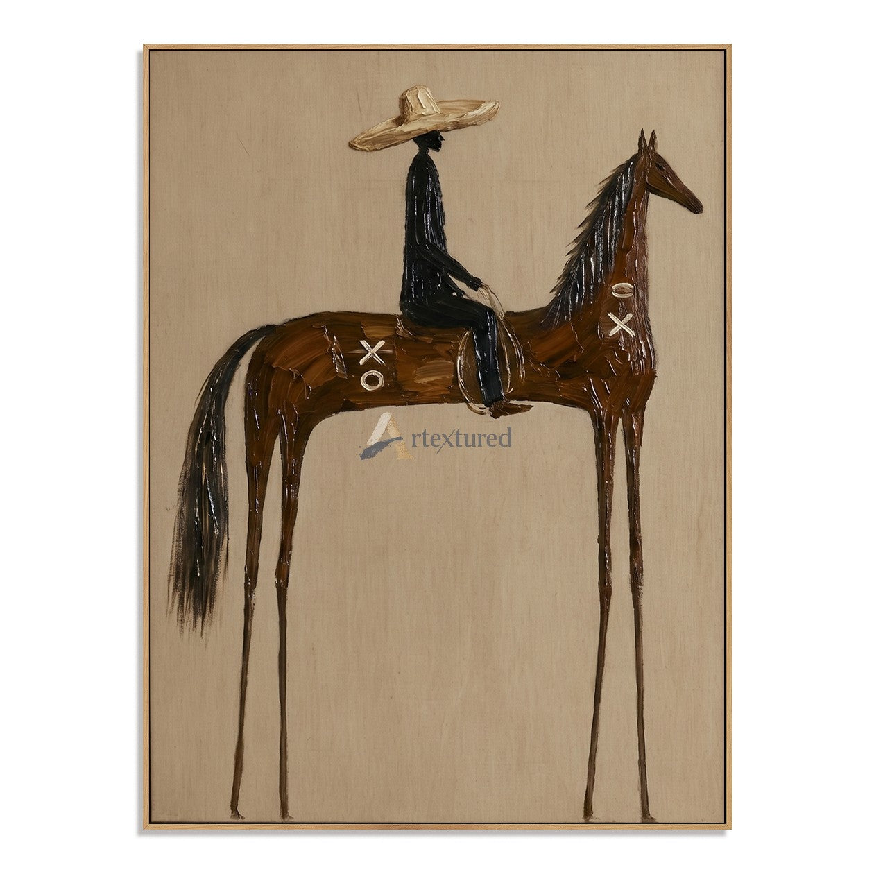 Long Ride Home – Minimalist Cowboy Horse Painting#wp261633