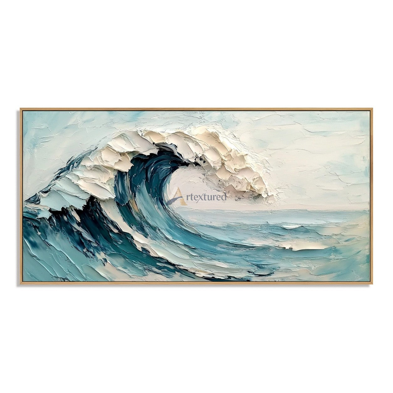Blue Ocean Wave Textured Coastal Wall Art#wp261755