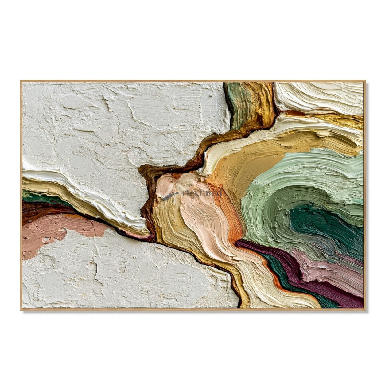 Organic Flow Abstract Wall Art – Sage Green and Warm Neutral Painting#wp261758
