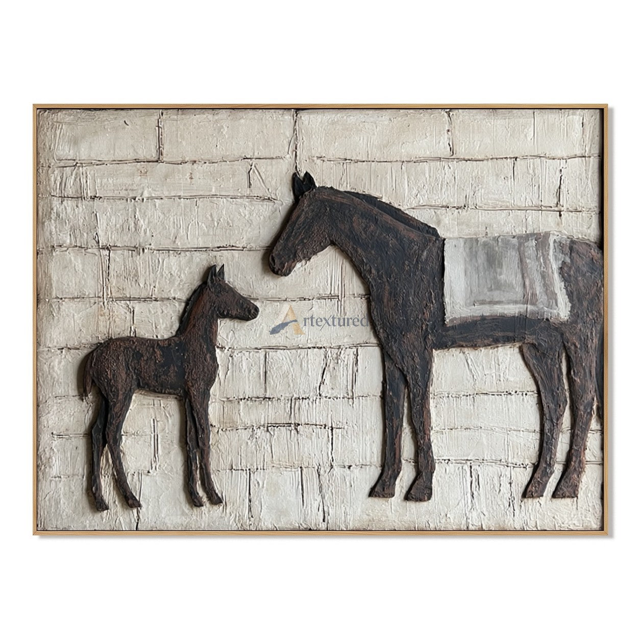 Mare and Foal Bas-Relief Wall Art – Neutral Farmhouse Horse Decor#wp261761