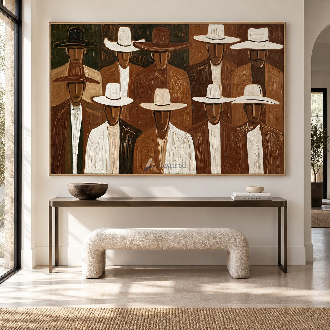 The Western Assembly — Textured Cowboy Group Wall Art#wp261798