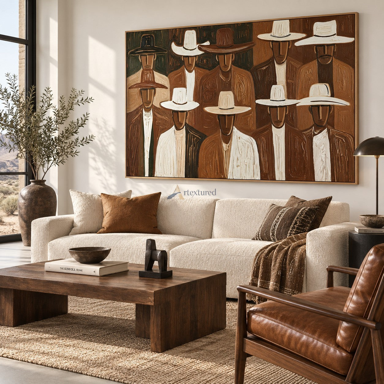 The Western Assembly — Textured Cowboy Group Wall Art#wp261798