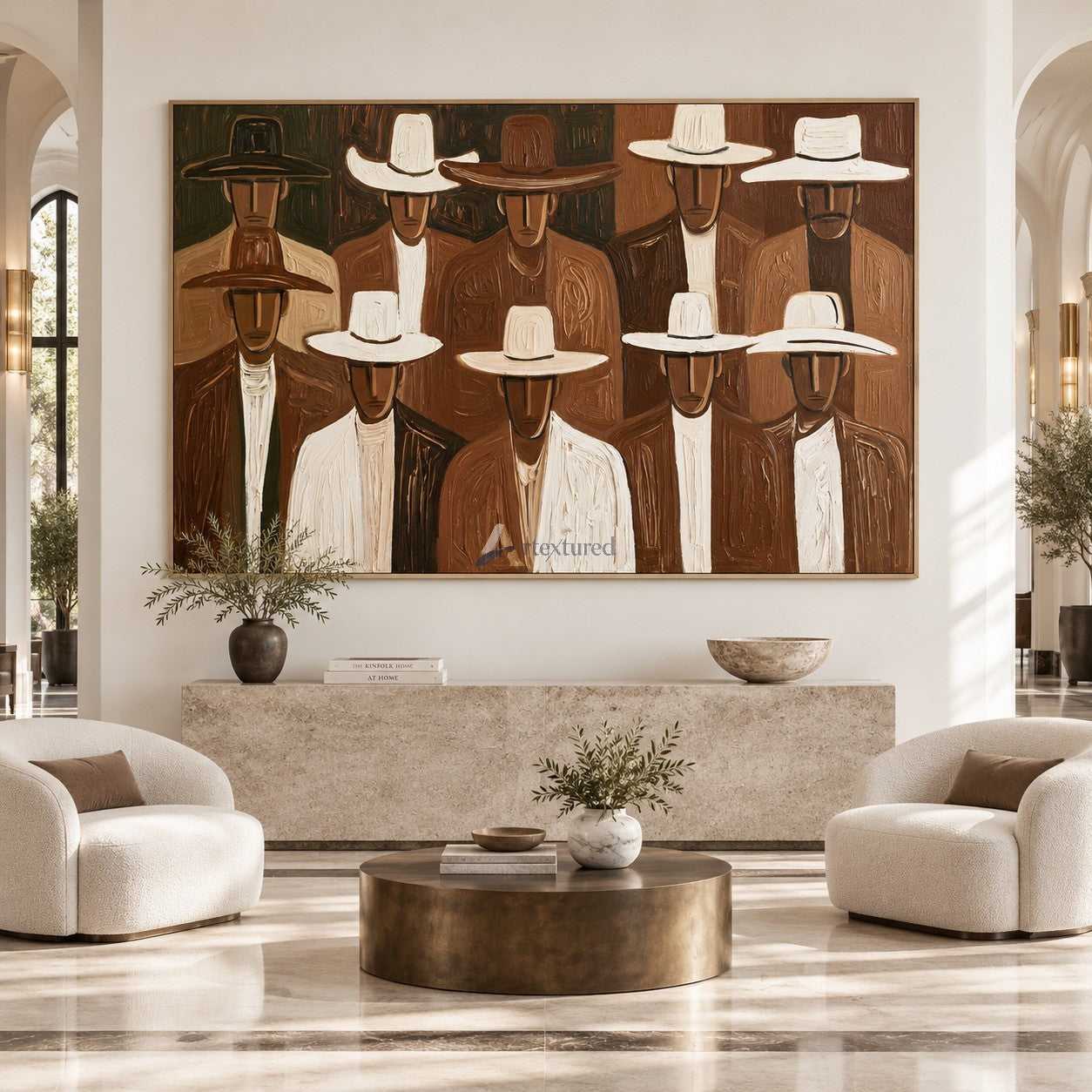 The Western Assembly — Textured Cowboy Group Wall Art#wp261798