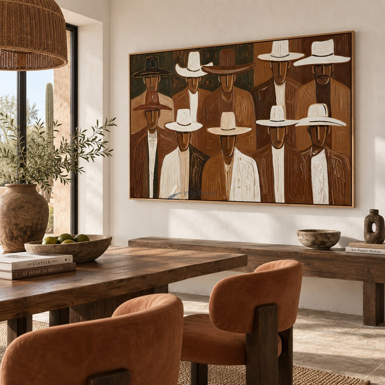 The Western Assembly — Textured Cowboy Group Wall Art#wp261798