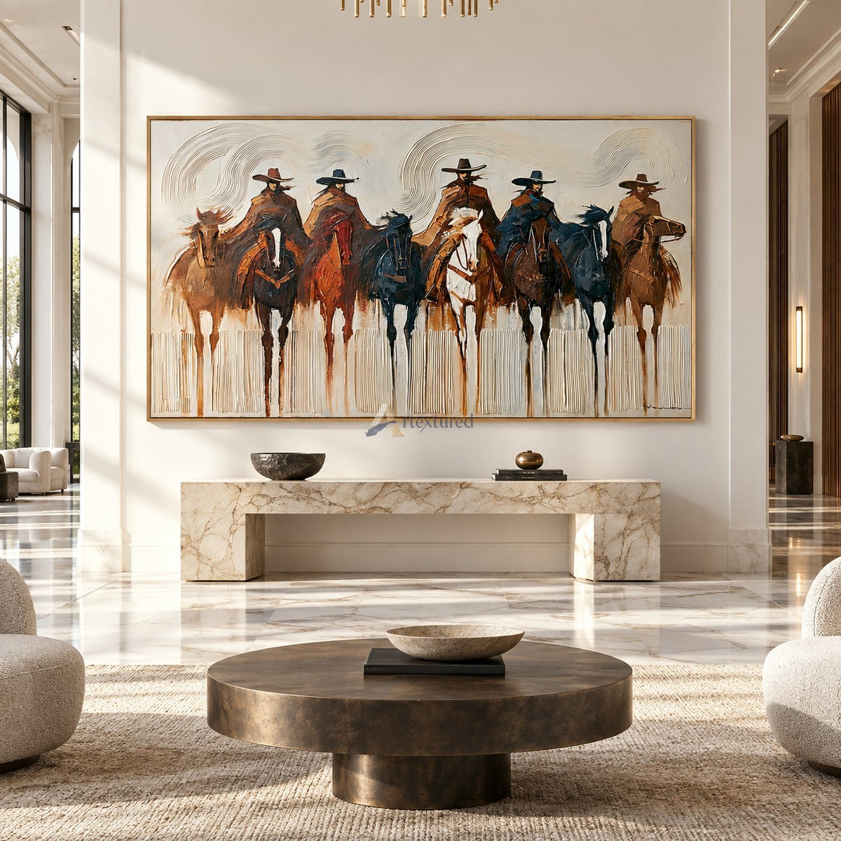 Frontier Riders — Hand-Painted Textured Western Cowboy & Horse Wall Art#wp261801