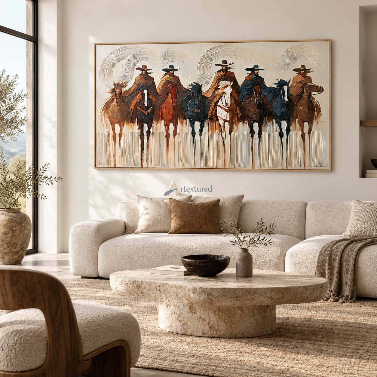 Frontier Riders — Hand-Painted Textured Western Cowboy & Horse Wall Art#wp261801