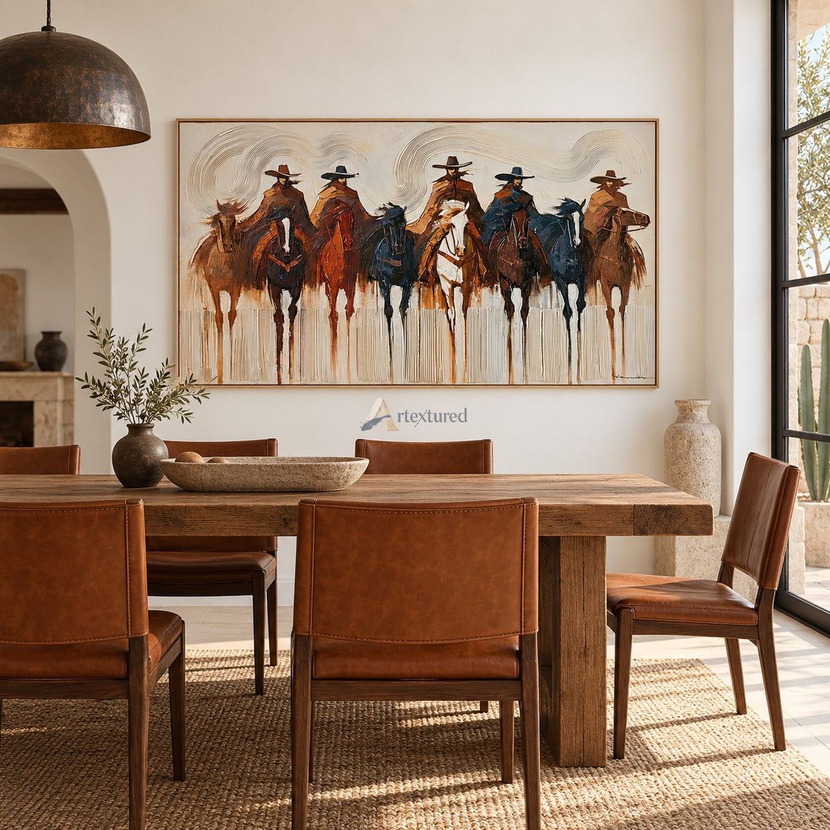 Frontier Riders — Hand-Painted Textured Western Cowboy & Horse Wall Art#wp261801