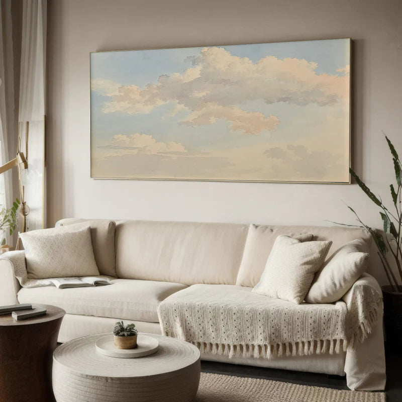 Tranquil Clouds – Modern Sky Landscape Canvas Art#AB0519041