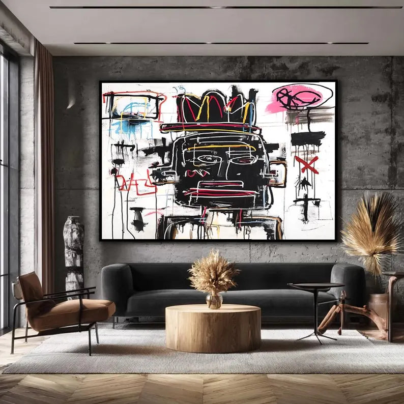 Urban Crown – Crowned Face Graffiti Wall Art#yy101501