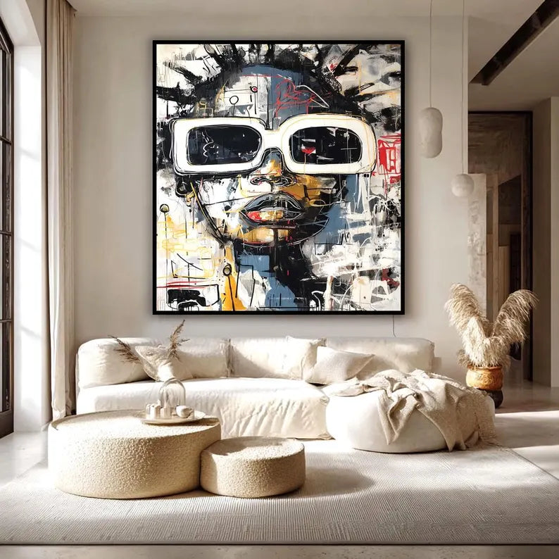 City Reflection – Woman in Sunglasses Graffiti Wall Art#yy101504