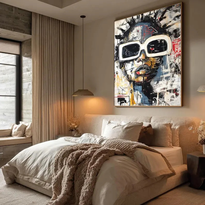 City Reflection – Woman in Sunglasses Graffiti Wall Art#yy101504