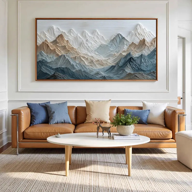 Glacial Horizon – Blue Mountain Landscape Wall Art#yy101521