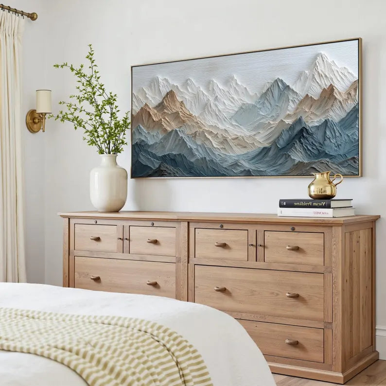 Glacial Horizon – Blue Mountain Landscape Wall Art#yy101521