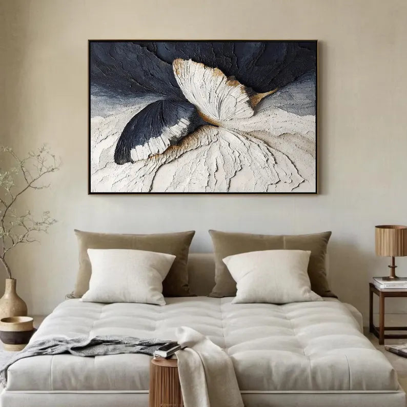 Between Light and Shadow – Black and White Butterfly Wall Art#yy101522