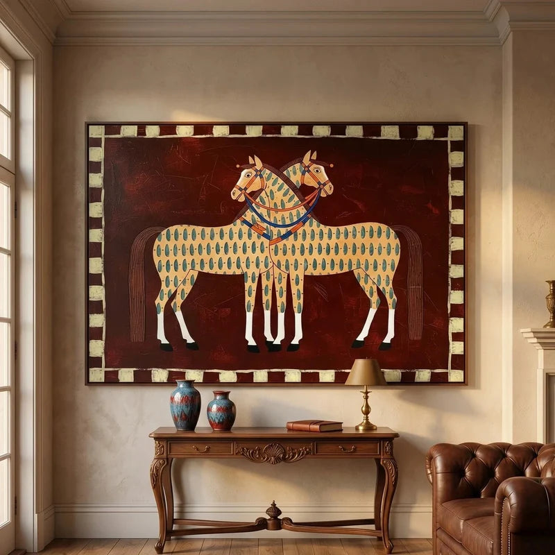 Horse Wall Art – Vintage Equestrian Canvas Painting#yy721003
