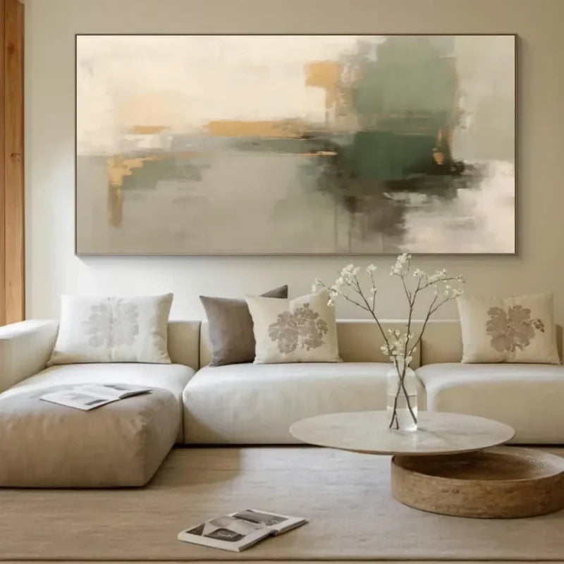 Neutral Abstract Landscape Wall Art – Modern Minimalist Canvas Painting#yy721006