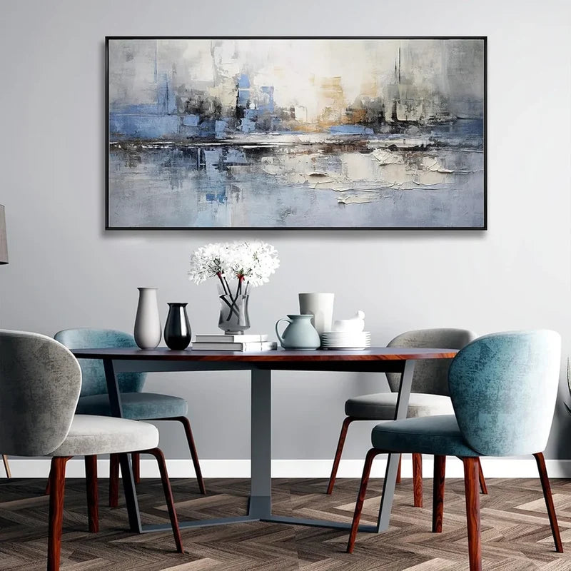 Abstract City Skyline Wall Art – Modern Urban Canvas Painting#yy721013