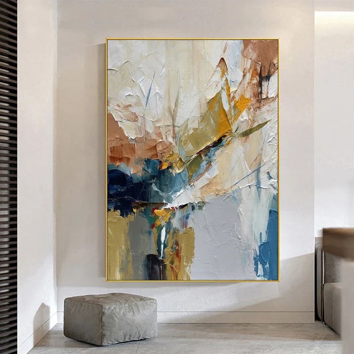 Neutral Abstract Textured Wall Art – Modern Canvas Painting#yy721031