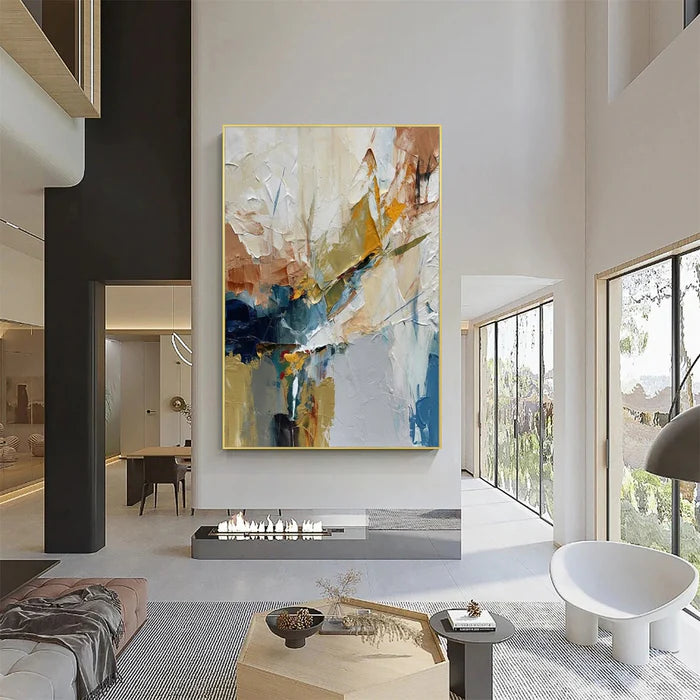Neutral Abstract Textured Wall Art – Modern Canvas Painting#yy721031