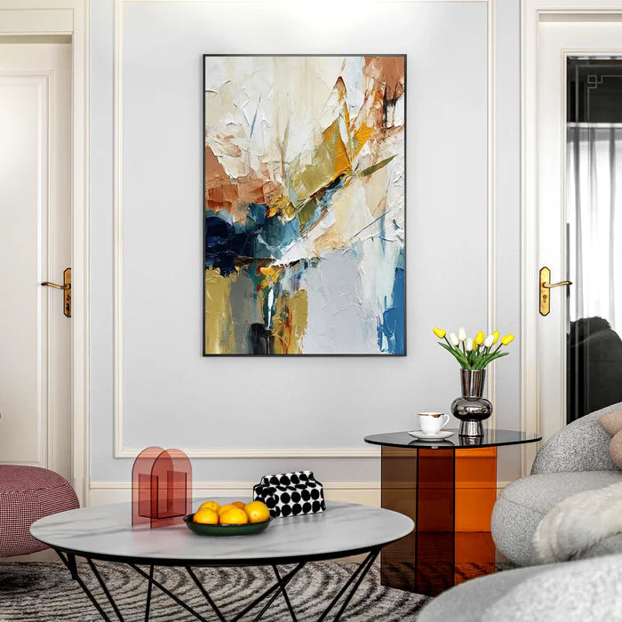 Neutral Abstract Textured Wall Art – Modern Canvas Painting#yy721031