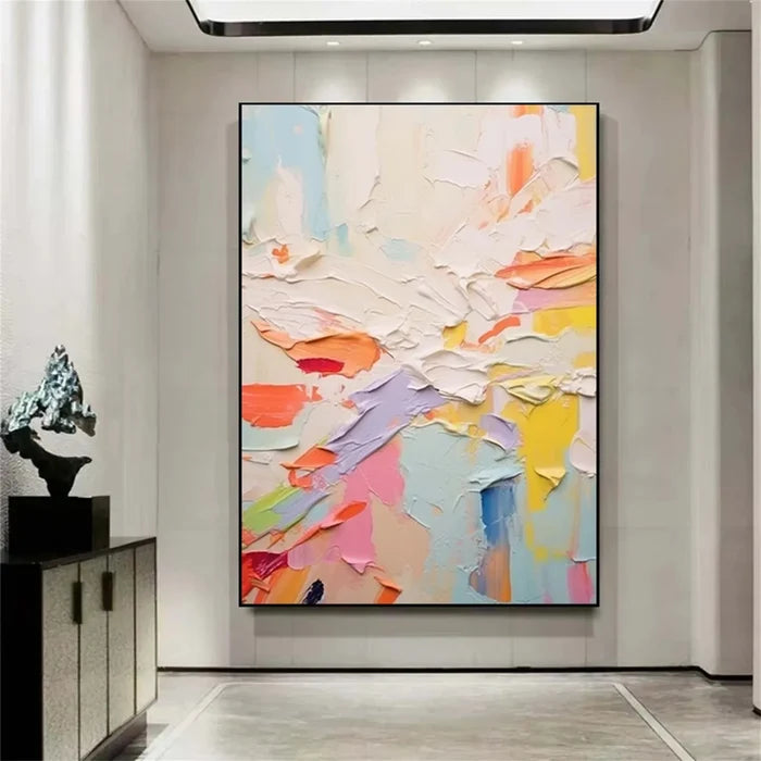 Pastel Abstract Textured Wall Art – Modern Canvas Painting#yy721037