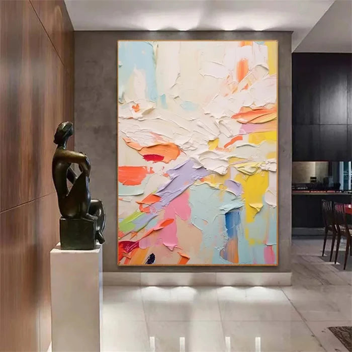 Pastel Abstract Textured Wall Art – Modern Canvas Painting#yy721037