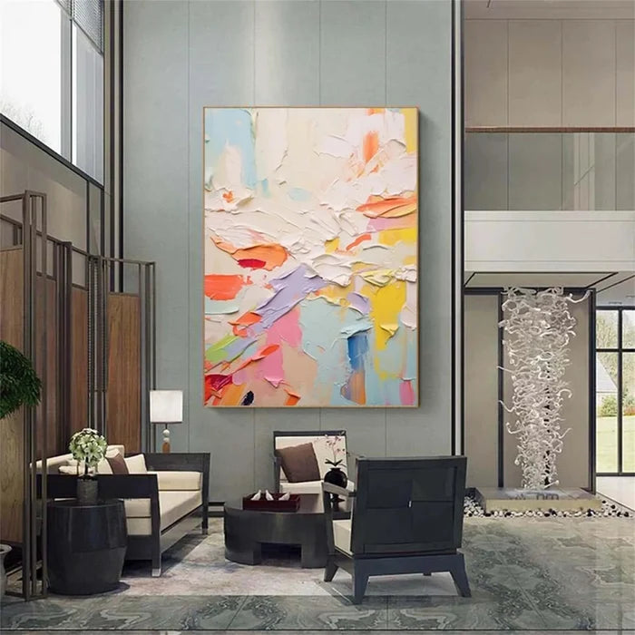 Pastel Abstract Textured Wall Art – Modern Canvas Painting#yy721037