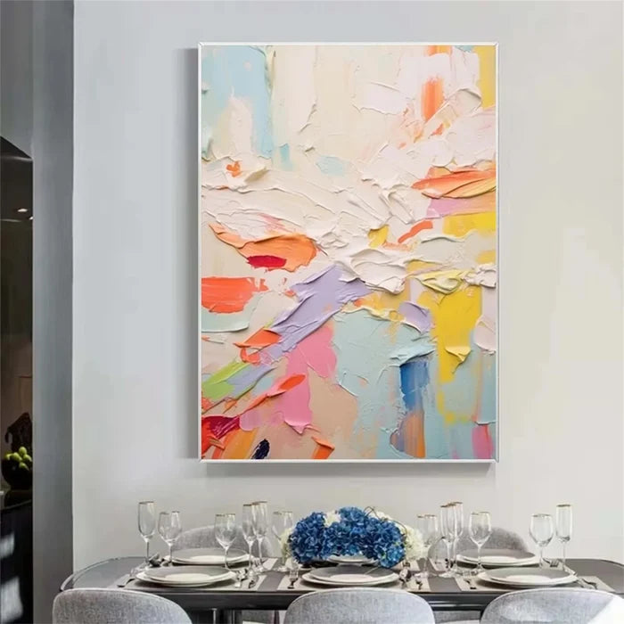 Pastel Abstract Textured Wall Art – Modern Canvas Painting#yy721037