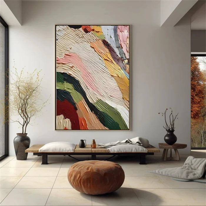 Colorful Textured Abstract Wall Art – Modern Canvas Painting#yy721053