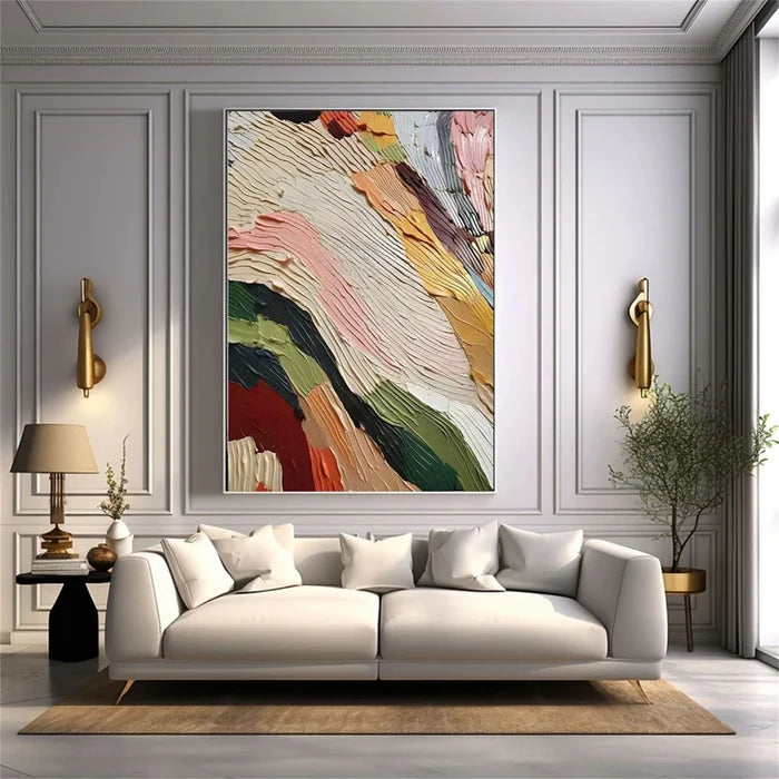 Colorful Textured Abstract Wall Art – Modern Canvas Painting#yy721053
