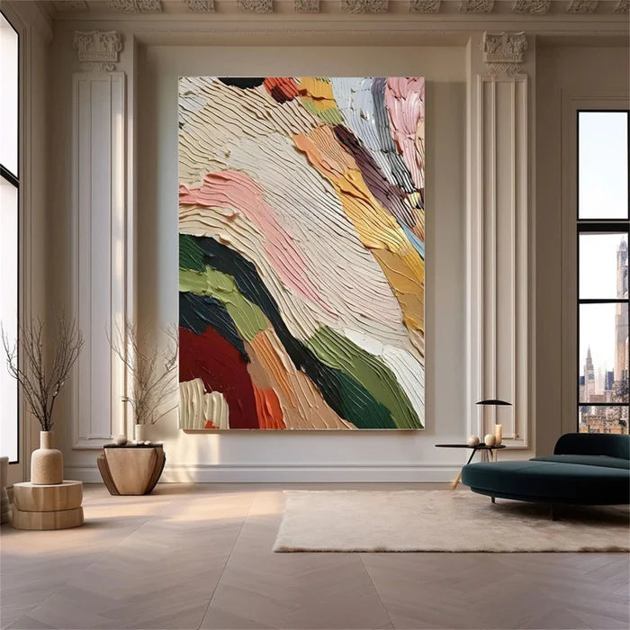 Colorful Textured Abstract Wall Art – Modern Canvas Painting#yy721053